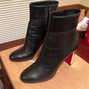Christian Louboutin black leather ankle boots Size 39.5